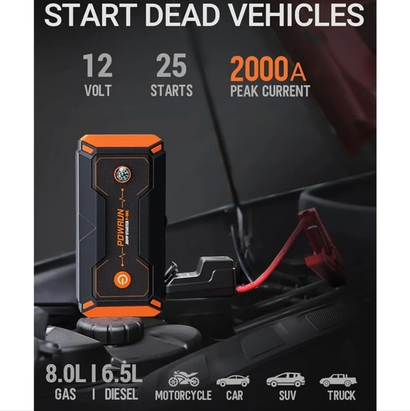 POWRUN Jump Starter For Cars New In Box - Picture 4 of 4
